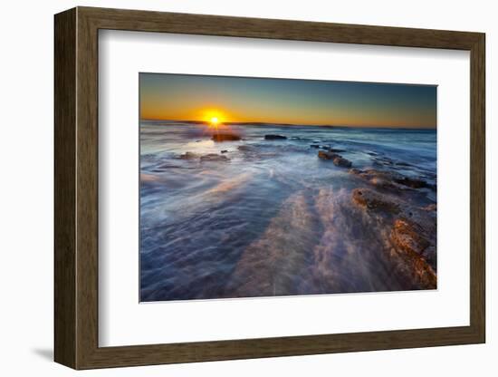 Sun Rays over the Pacific Ocean Near Sunset Cliffs in San Diego, Ca-Andrew Shoemaker-Framed Photographic Print