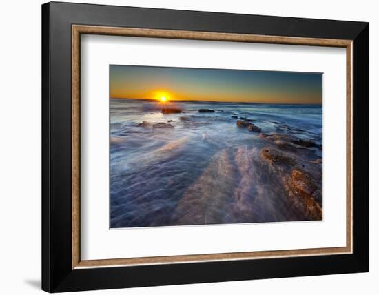 Sun Rays over the Pacific Ocean Near Sunset Cliffs in San Diego, Ca-Andrew Shoemaker-Framed Photographic Print