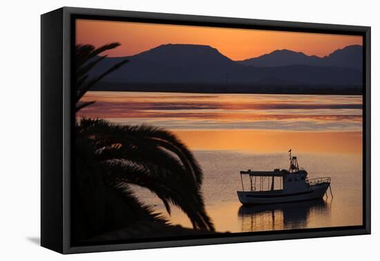 Sun Rise over the Lagoon of Sant'Antioco, Sardinia, Italy, Mediterranean, Europe-Oliviero Olivieri-Framed Premier Image Canvas