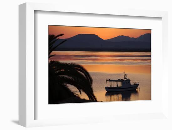 Sun Rise over the Lagoon of Sant'Antioco, Sardinia, Italy, Mediterranean, Europe-Oliviero Olivieri-Framed Photographic Print