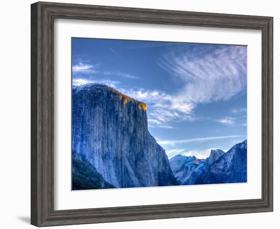 Sun Rises, First Light on Top of El Capitan, Yosemite, California, USA-Tom Norring-Framed Photographic Print