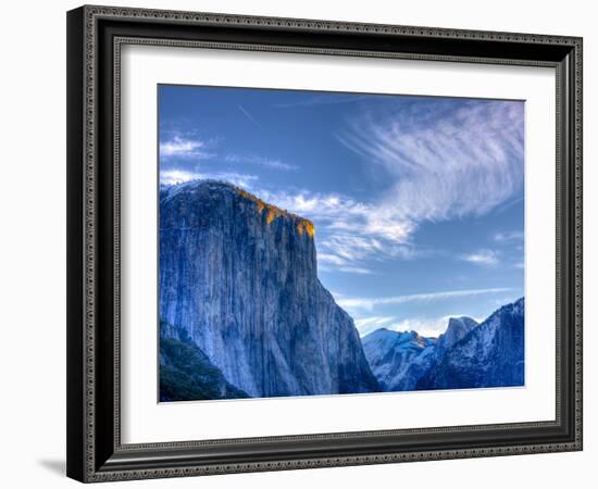 Sun Rises, First Light on Top of El Capitan, Yosemite, California, USA-Tom Norring-Framed Photographic Print