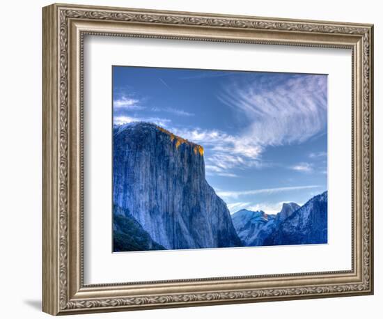 Sun Rises, First Light on Top of El Capitan, Yosemite, California, USA-Tom Norring-Framed Photographic Print