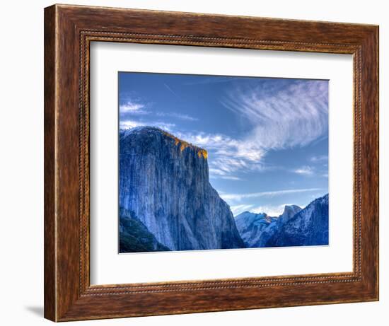 Sun Rises, First Light on Top of El Capitan, Yosemite, California, USA-Tom Norring-Framed Photographic Print