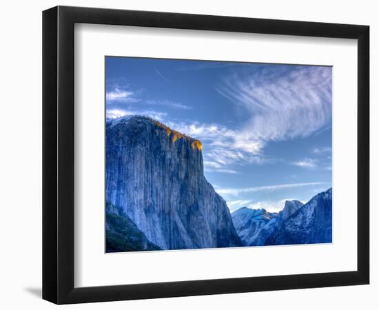 Sun Rises, First Light on Top of El Capitan, Yosemite, California, USA-Tom Norring-Framed Photographic Print