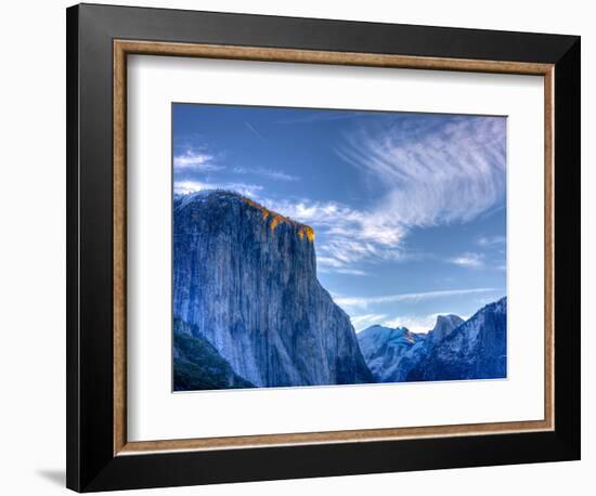 Sun Rises, First Light on Top of El Capitan, Yosemite, California, USA-Tom Norring-Framed Photographic Print