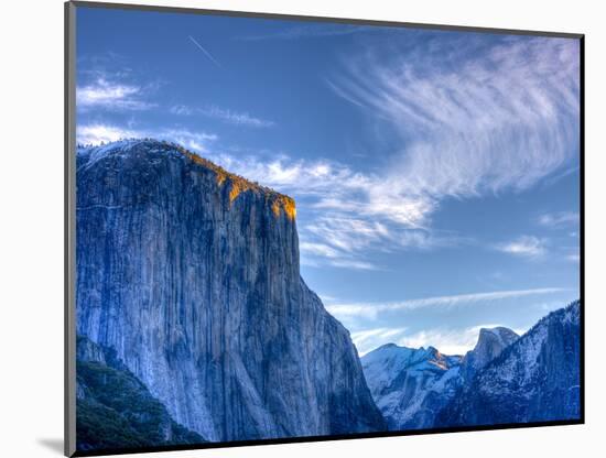 Sun Rises, First Light on Top of El Capitan, Yosemite, California, USA-Tom Norring-Mounted Photographic Print