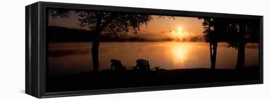 Sun Rising over Lake Placid, New York-null-Framed Stretched Canvas