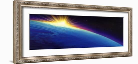 Sun Rising over the Earth-null-Framed Photographic Print