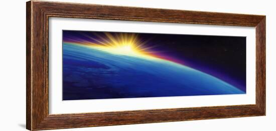 Sun Rising over the Earth-null-Framed Photographic Print