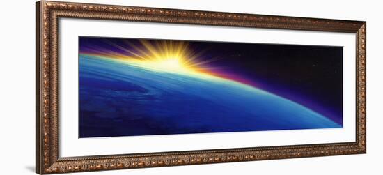 Sun Rising over the Earth-null-Framed Photographic Print