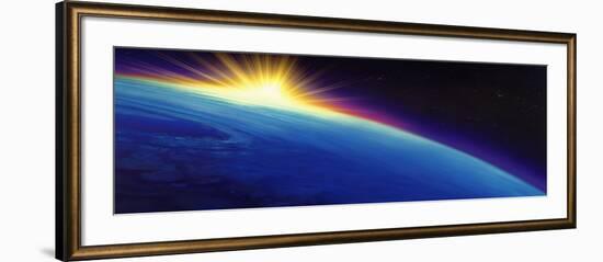 Sun Rising over the Earth-null-Framed Photographic Print