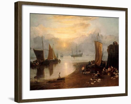 Sun Rising Through Vapour: Fishermen Cleaning and Selling Fish-J. M. W. Turner-Framed Giclee Print