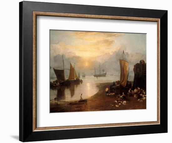 Sun Rising Through Vapour: Fishermen Cleaning and Selling Fish-J. M. W. Turner-Framed Giclee Print