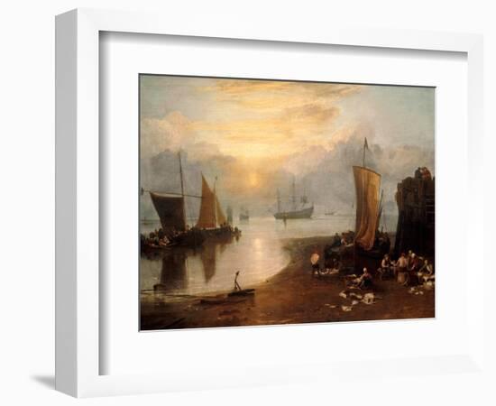 Sun Rising Through Vapour: Fishermen Cleaning and Selling Fish-J. M. W. Turner-Framed Giclee Print