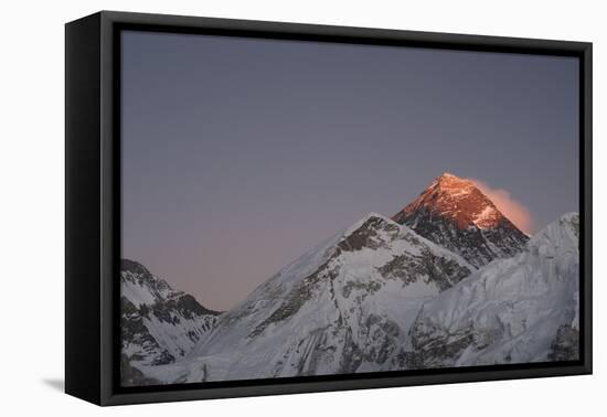 Sun Sets on Mount Everest Seen from Kala Patar, Khumbu, Himalayas, Nepal, Asia-Alex Treadway-Framed Premier Image Canvas