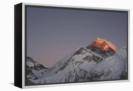 Sun Sets on Mount Everest Seen from Kala Patar, Khumbu, Himalayas, Nepal, Asia-Alex Treadway-Framed Premier Image Canvas