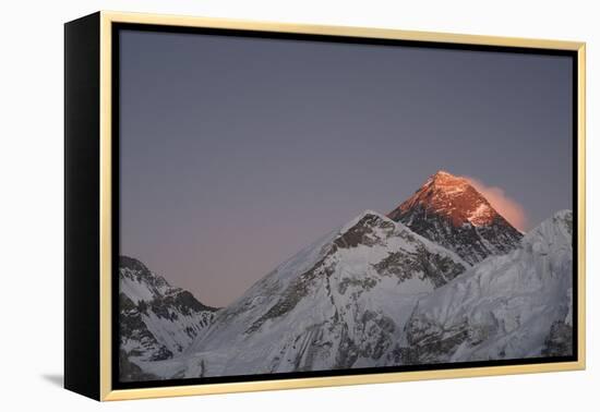 Sun Sets on Mount Everest Seen from Kala Patar, Khumbu, Himalayas, Nepal, Asia-Alex Treadway-Framed Premier Image Canvas