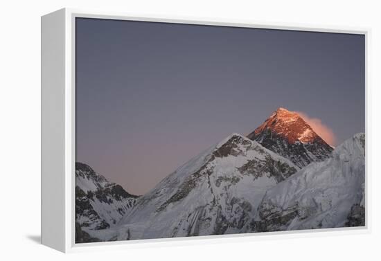Sun Sets on Mount Everest Seen from Kala Patar, Khumbu, Himalayas, Nepal, Asia-Alex Treadway-Framed Premier Image Canvas