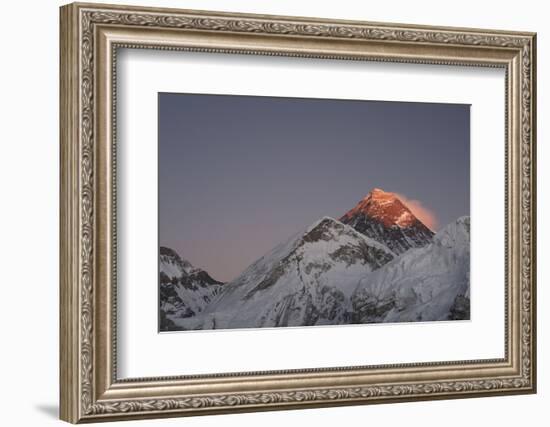 Sun Sets on Mount Everest Seen from Kala Patar, Khumbu, Himalayas, Nepal, Asia-Alex Treadway-Framed Photographic Print