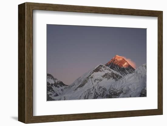 Sun Sets on Mount Everest Seen from Kala Patar, Khumbu, Himalayas, Nepal, Asia-Alex Treadway-Framed Photographic Print