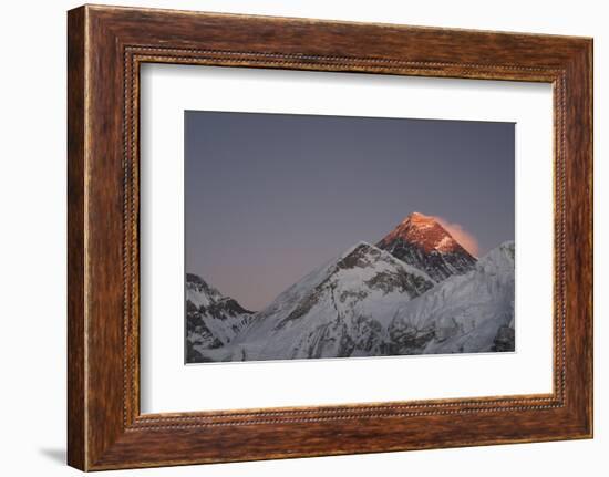 Sun Sets on Mount Everest Seen from Kala Patar, Khumbu, Himalayas, Nepal, Asia-Alex Treadway-Framed Photographic Print