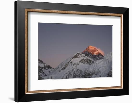 Sun Sets on Mount Everest Seen from Kala Patar, Khumbu, Himalayas, Nepal, Asia-Alex Treadway-Framed Photographic Print