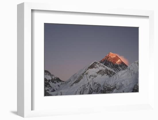 Sun Sets on Mount Everest Seen from Kala Patar, Khumbu, Himalayas, Nepal, Asia-Alex Treadway-Framed Photographic Print