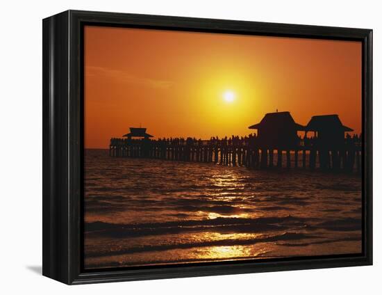 Sun Setting Above Naples Pier-James Randklev-Framed Premier Image Canvas