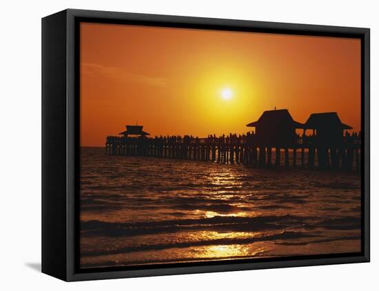 Sun Setting Above Naples Pier-James Randklev-Framed Premier Image Canvas