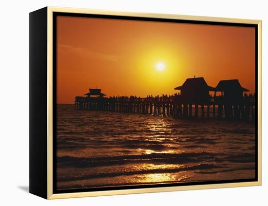 Sun Setting Above Naples Pier-James Randklev-Framed Premier Image Canvas