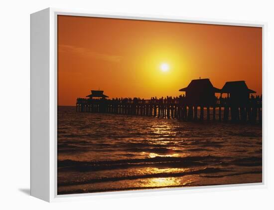 Sun Setting Above Naples Pier-James Randklev-Framed Premier Image Canvas