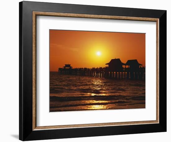 Sun Setting Above Naples Pier-James Randklev-Framed Photographic Print