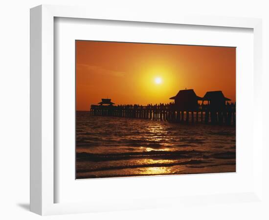 Sun Setting Above Naples Pier-James Randklev-Framed Photographic Print