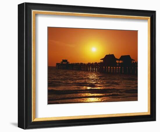 Sun Setting Above Naples Pier-James Randklev-Framed Photographic Print