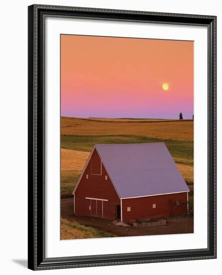 Sun Setting Behind Barn-Darrell Gulin-Framed Photographic Print