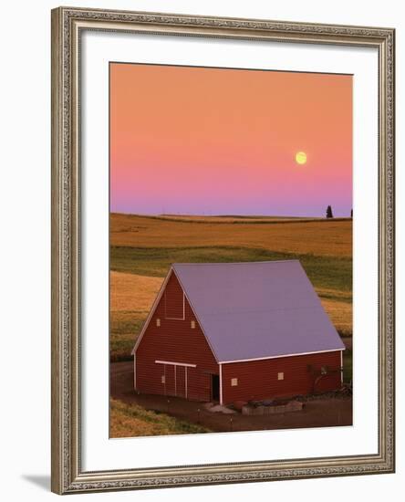 Sun Setting Behind Barn-Darrell Gulin-Framed Photographic Print