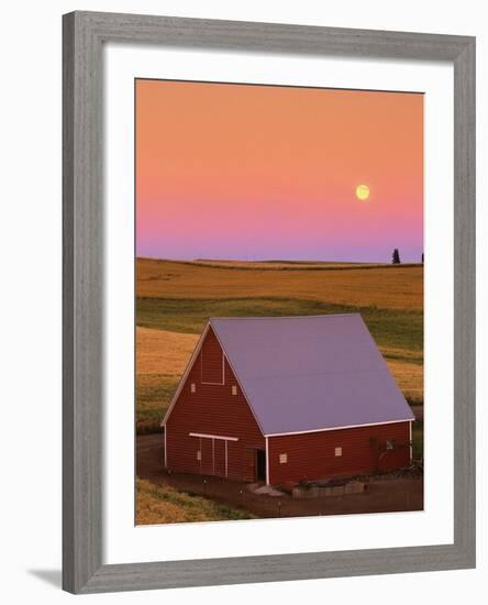 Sun Setting Behind Barn-Darrell Gulin-Framed Photographic Print