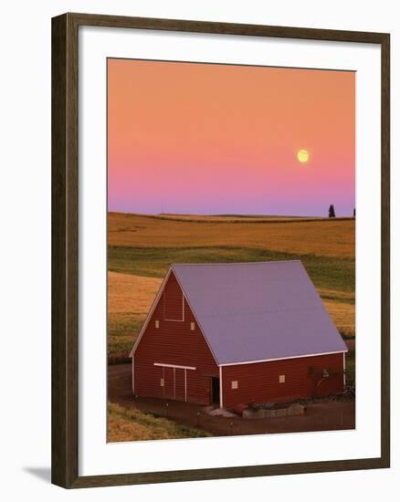 Sun Setting Behind Barn-Darrell Gulin-Framed Photographic Print