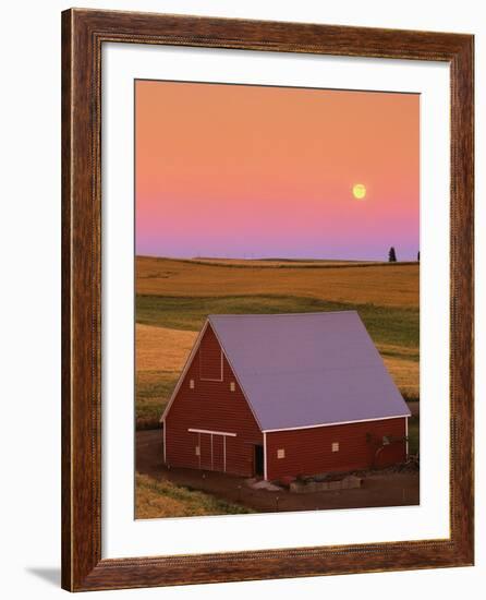 Sun Setting Behind Barn-Darrell Gulin-Framed Photographic Print