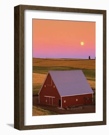 Sun Setting Behind Barn-Darrell Gulin-Framed Photographic Print