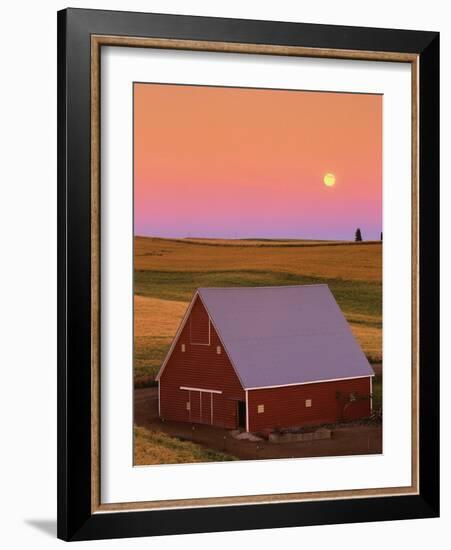 Sun Setting Behind Barn-Darrell Gulin-Framed Photographic Print