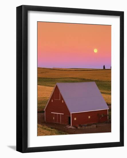 Sun Setting Behind Barn-Darrell Gulin-Framed Photographic Print