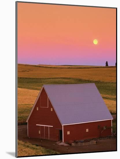 Sun Setting Behind Barn-Darrell Gulin-Mounted Photographic Print