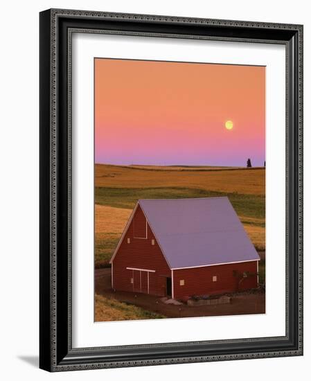 Sun Setting Behind Barn-Darrell Gulin-Framed Photographic Print