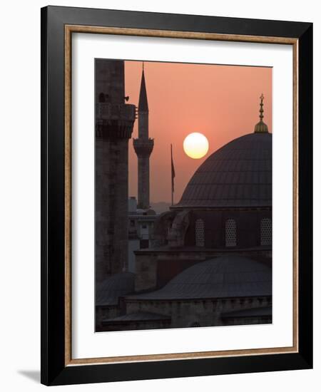 Sun Setting Behind Mahamut Pasha Mosque, Istanbul, Turkey, Europe-Martin Child-Framed Photographic Print