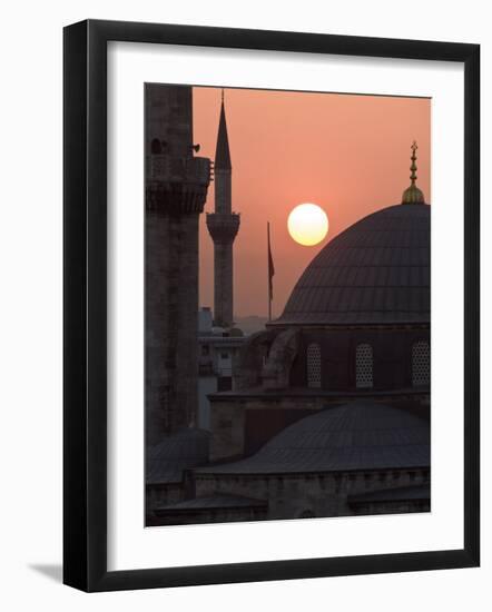Sun Setting Behind Mahamut Pasha Mosque, Istanbul, Turkey, Europe-Martin Child-Framed Photographic Print