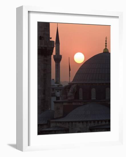 Sun Setting Behind Mahamut Pasha Mosque, Istanbul, Turkey, Europe-Martin Child-Framed Photographic Print