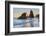 Sun setting behind Split Rock on Rialto Beach Olympic National Park, Washington State-Alan Majchrowicz-Framed Photographic Print