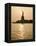 Sun Setting Behind the Statue of Liberty on a Summer Evening-John Nordell-Framed Premier Image Canvas